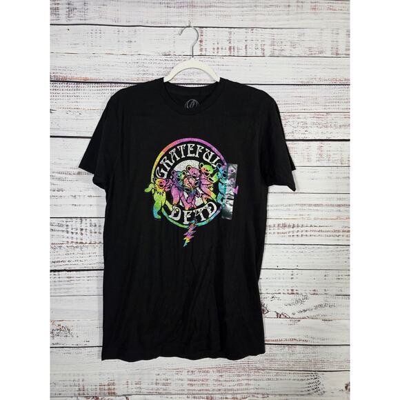 Grateful Dead Dancing Bears Tie Dye Logo Black Band T-Shirt Mens Medium Licensed - Picture 1 of 3